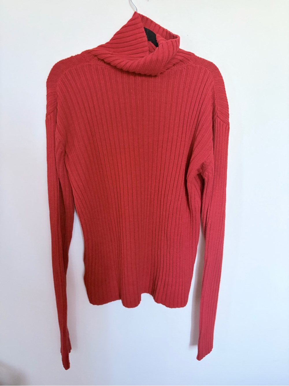 Club Monaco 100% Cotton Red Ribbed Turtleneck Sweater - Medium